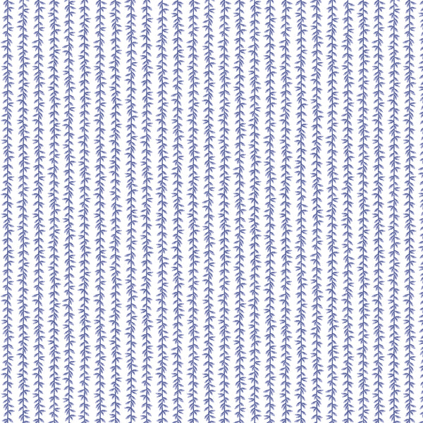 Strawberry Fields Laurel Stripe in Periwinkle by Rifle Paper Co, periwinkle quilting cotton with leafy stripe