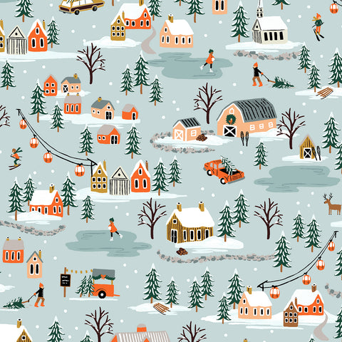 Holiday Classics Holiday Village in Misty by Rifle Paper Co RP603-MI1