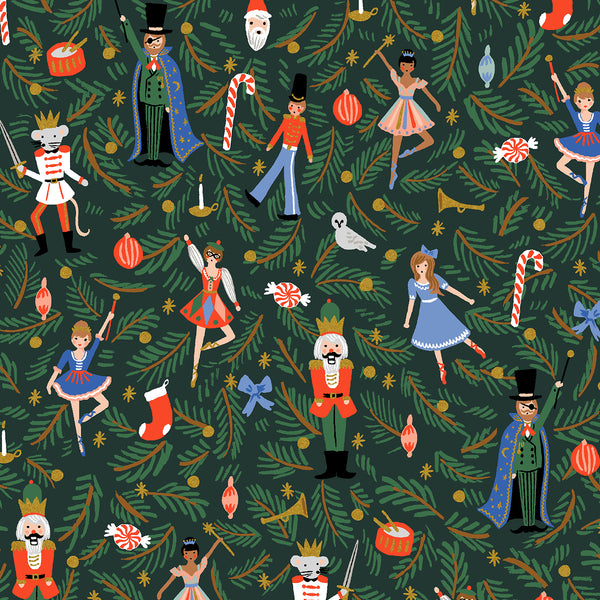 Holiday Classics Nutcracker in Evergreen Metallic by Rifle Paper Co RP605-EV1M