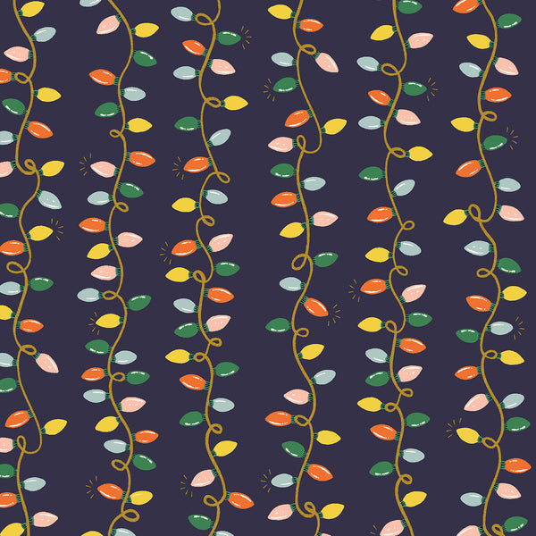 Holiday Classics Holiday Lights in Navy Metallic by Rifle Paper Co RP608-NA1M