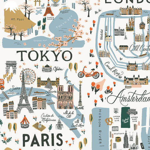 Bon Voyage City Guide in White by Rifle Paper Co RP801-WH1