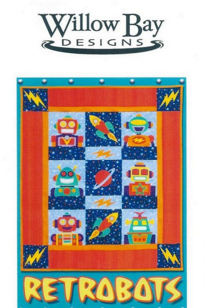 Retrobots Quilt Pattern by Willowbay Designs