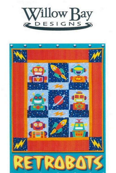 Retrobots Quilt Pattern by Willowbay Designs