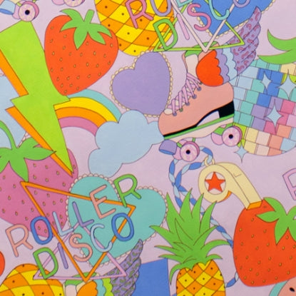 Roller Disco in Pink by Alexander Henry Fabrics