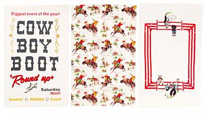 Round Up Set of 3 Tea Towels by Moda