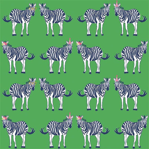 Safari Party Main on Green with Metallic Sparkle by Melissa Mortenson for Riley Blake Designs