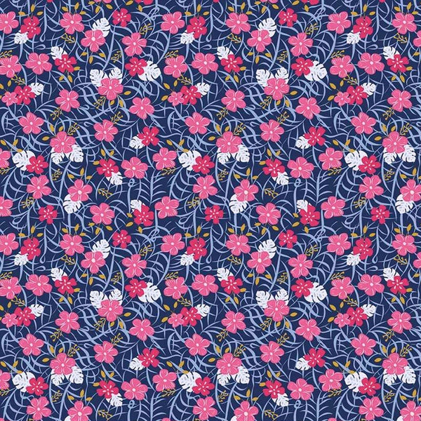 Let's Be Mermaids Floral Navy Sparkle