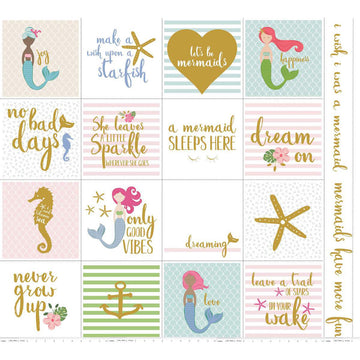 Let's Be Mermaids Panel White