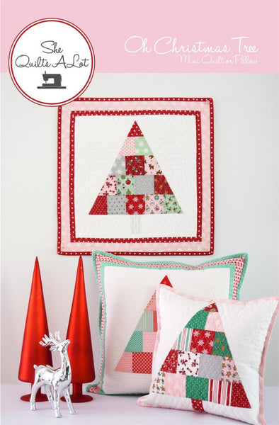 Oh Christmas Tree Mini Quilt or Pillow Pattern by She Quilts A Lot