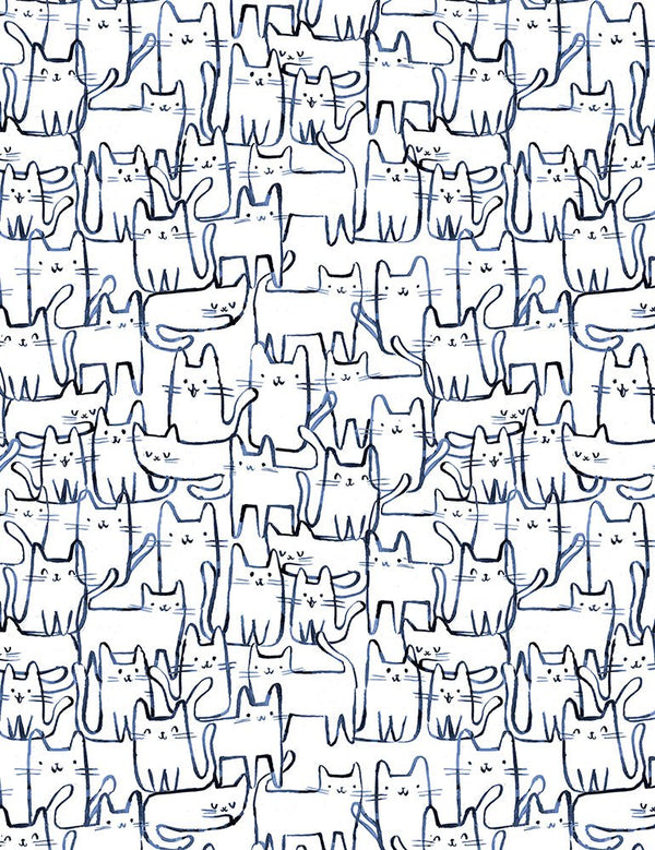 Creative Cats Wait a Meow-Ment in White by Clara Jean