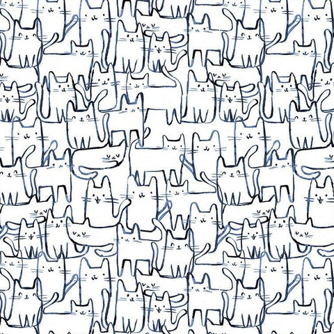 Creative Cats Wait a Meow-Ment in White by Clara Jean STELLA-DCJ1689-WHITE