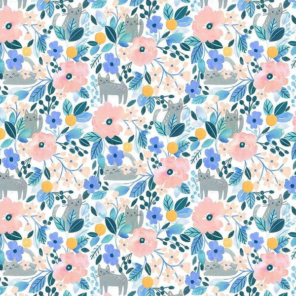 Summer Lovin Kitty Floral in Mutli by Clara Jean STELLA-DCJ1742