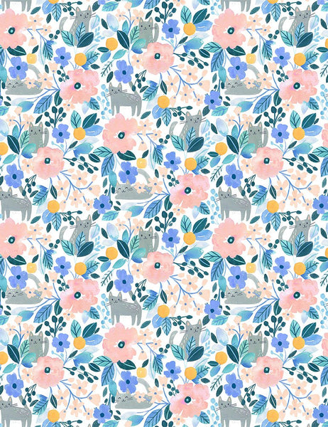 Summer Lovin Kitty Floral in Mutli by Clara Jean