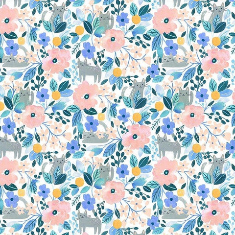 Summer Lovin Kitty Floral in Mutli by Clara Jean STELLA-DCJ1742