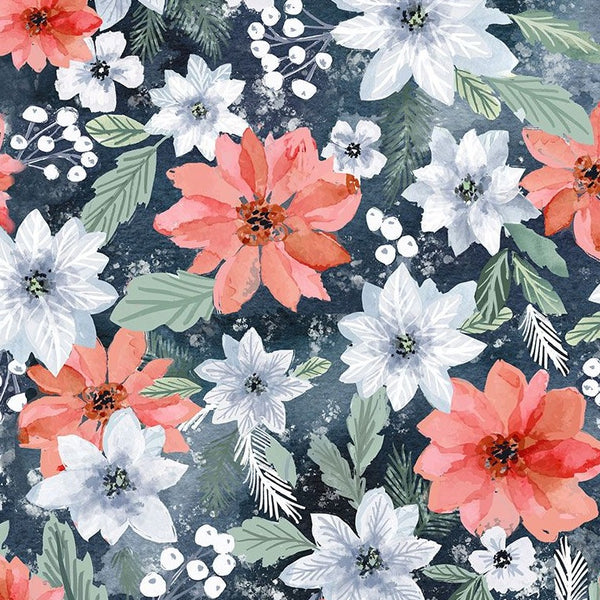 Snow Much Fun Poinsettia in Multi by Clara Jean STELLA-DCJ2201
