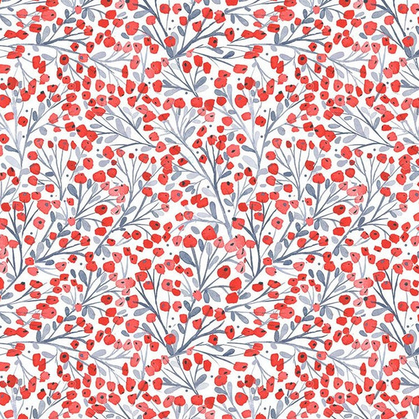 Snow Much Fun Holiday Berries in White by Clara Jean STELLA-DCJ2207