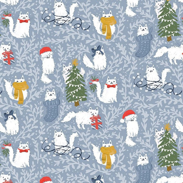 Snow Much Fun Fluffy Kitties in White by Clara Jean STELLA-DCJ2208
