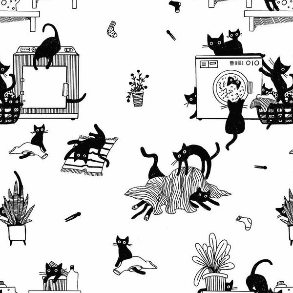 Les Chats Noir Les Chats Noir in White by Leezaworks STELLA-LW1767