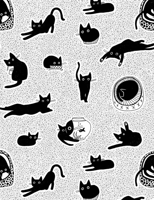 Les Chats Noir Chillin in White by Leezaworks