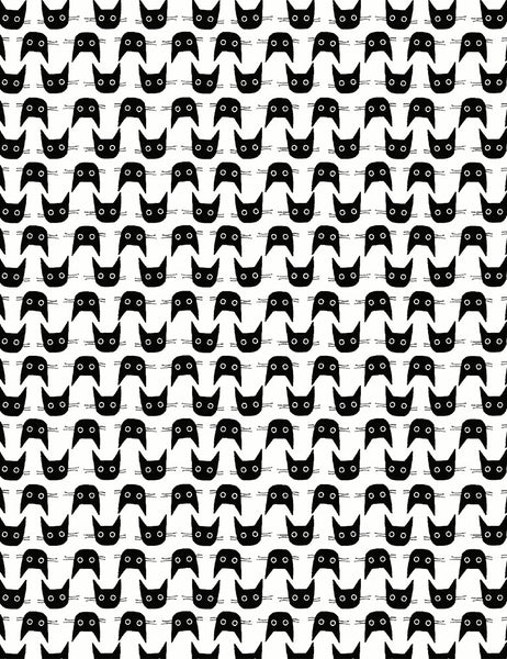 Les Chats Noir Cat Heads in White by Leezaworks