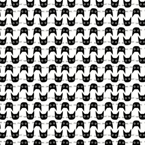 Les Chats Noir Cat Heads in White by Leezaworks STELLA-LW1770