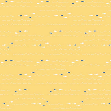 Saltwater Fish on Yellow by Cinderberry Stitches for Riley Blake Designs