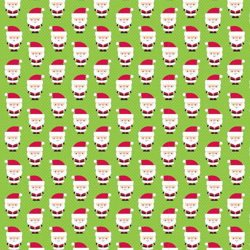 Santa Express Santa Clause on Green by Riley Blake