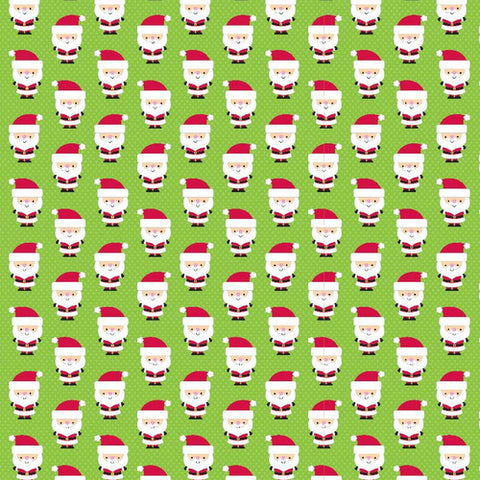 Santa Express Santa Clause on Green by Riley Blake