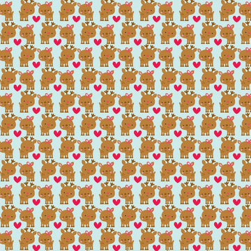 Santa Express Santa Deer on blue by Riley Blake