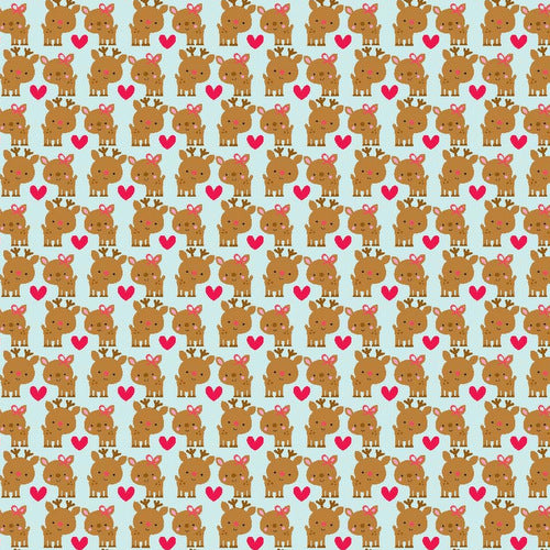 Santa Express Santa Deer on blue by Riley Blake