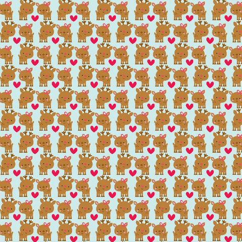 Santa Express Santa Deer on blue by Riley Blake