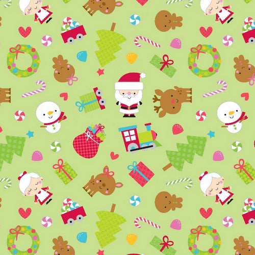 Santa Express Santa Main on Green by Riley Blake