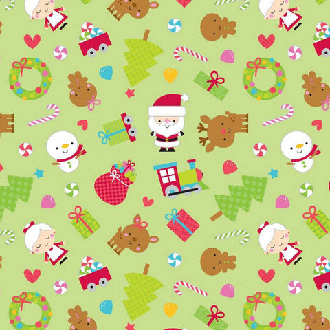 Santa Express Santa Main on Green by Riley Blake