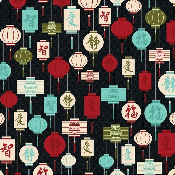 Serenity Garden on Black by Riley Blake Designs