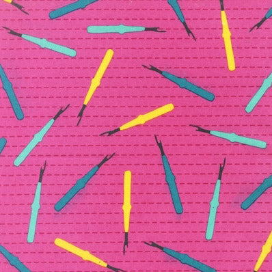 Sew Pretty Seam Rippers on Pink by Robert Kaufman Fabrics
