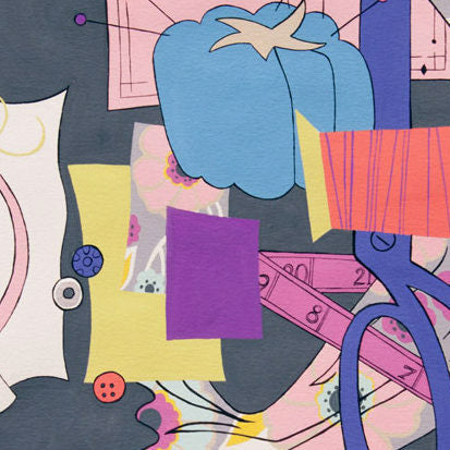 Sew Retro in Charcoal by Alexander Henry Fabrics