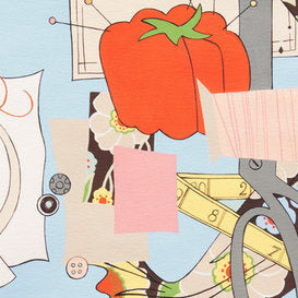 Sew Retro on Turquoise by Alexander Henry Fabrics