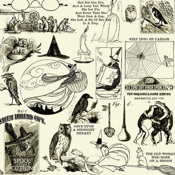 Sew Scary Motifs on Ecru by Jenet Wecker Frisch for Quilting Treasures