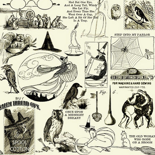 Sew Scary Motifs on Ecru by Jenet Wecker Frisch for Quilting Treasures