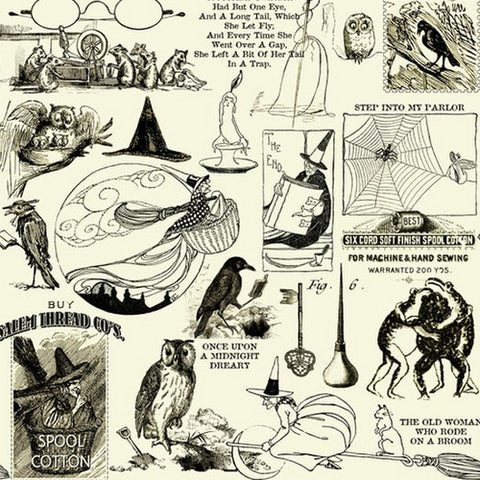 Sew Scary Motifs on Ecru by Jenet Wecker Frisch for Quilting Treasures