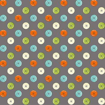 Sew Simple Buttons on Gray by Andover Fabrics