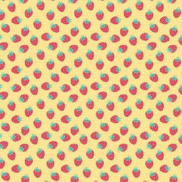 Shabby Strawberry Berry on Yellow by Emily Hayes for Riley Blake Designs