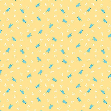 Shabby Strawberry Birds on Yellow by Emily Hayes for Riley Blake Designs