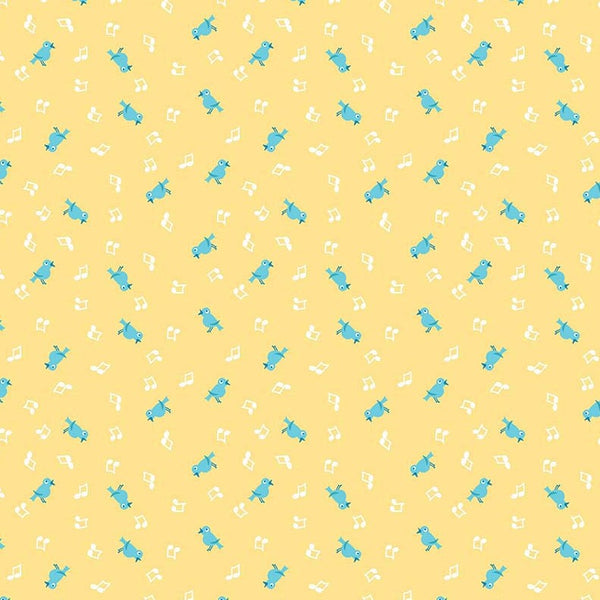 Shabby Strawberry Birds on Yellow by Emily Hayes for Riley Blake Designs