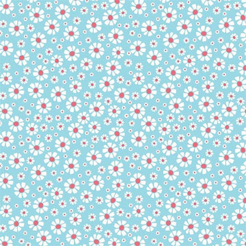 Shabby Strawberry Daisy on Blue by Emily Hayes for Riley Blake Designs