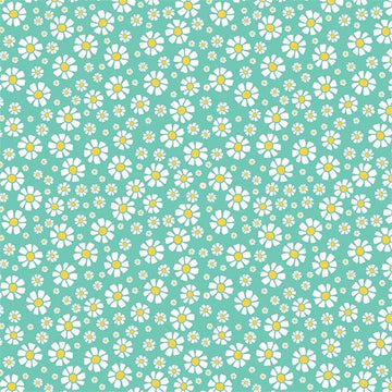 Shabby Strawberry Daisy on Teal by Emily Hayes for Riley Blake Designs