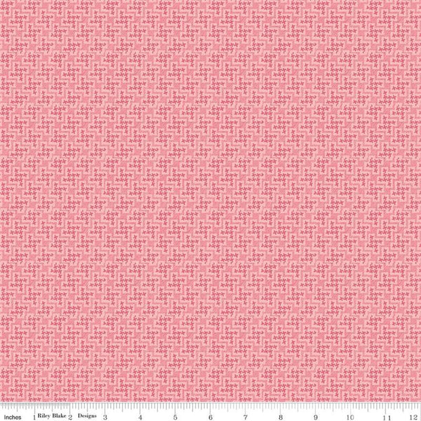 Shabby Strawberry Houndstooth on Pink by Emily Hayes for Riley Blake Designs