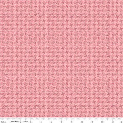 Shabby Strawberry Houndstooth on Pink by Emily Hayes for Riley Blake Designs