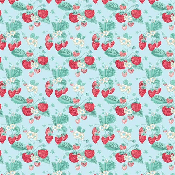 Shabby Strawberry Main in Blue by Emily Hayes for Riley Blake Designs