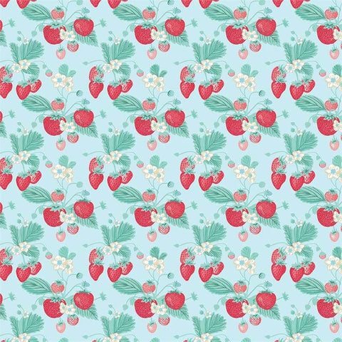 Shabby Strawberry Main in Blue by Emily Hayes for Riley Blake Designs